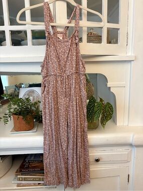 Cat & Jack Mauve Floral Strap Jumpsuit
